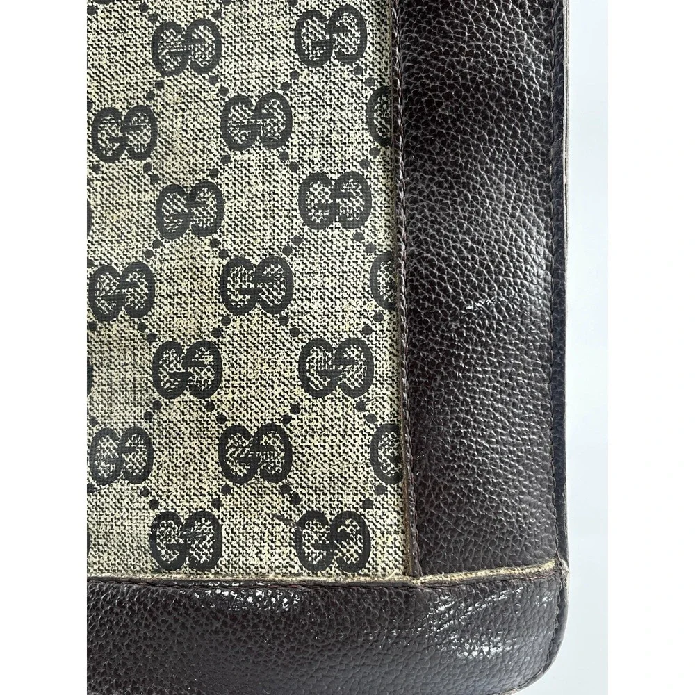 Gucci Vintage Bag Portfolio Style Pouch GG Canvas Signature Green/Red Web - Picture 12 of 16